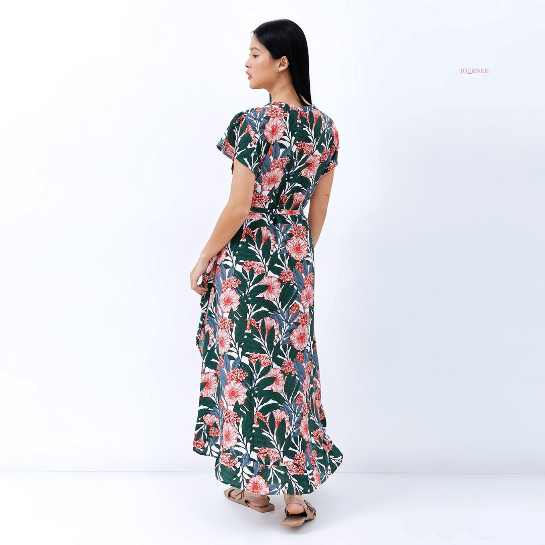 Asme Wrap Maxi Dress Flora