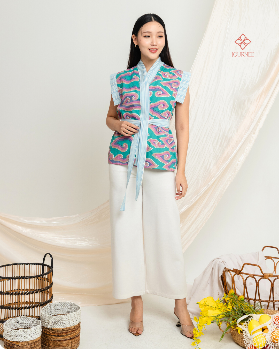 Adrina Batik Kimono Top Megamendung Dreamy