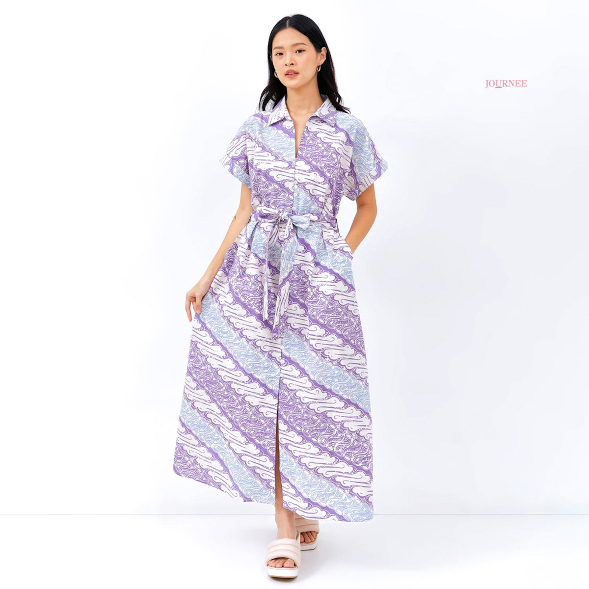 Arykate Maxi Batik Cap Dress Lilas