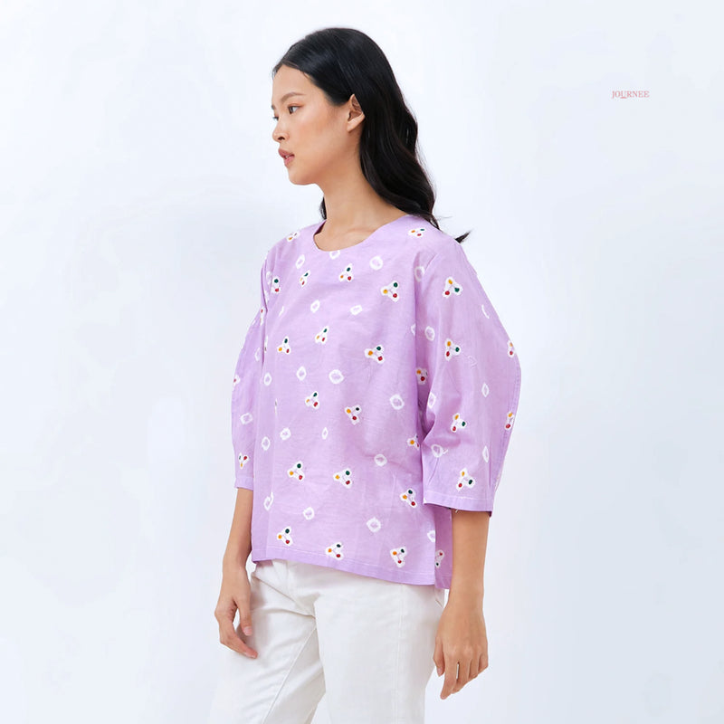 Andee Box Batik Cap Top Lilac