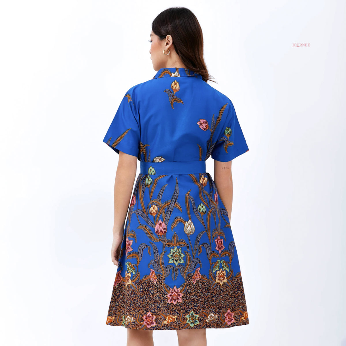 Amelie Batik Shirt Dress Encim Cobalt