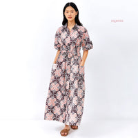 Azara Batik Cap Maxi Shirt Dress Tenrum