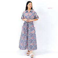 Azara Batik Cap  Maxi Shirt Dress Mix