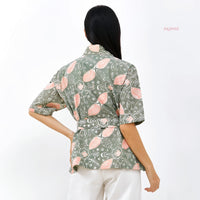 Aylee Batik Cap Utility Top /Outer Dusty Pink