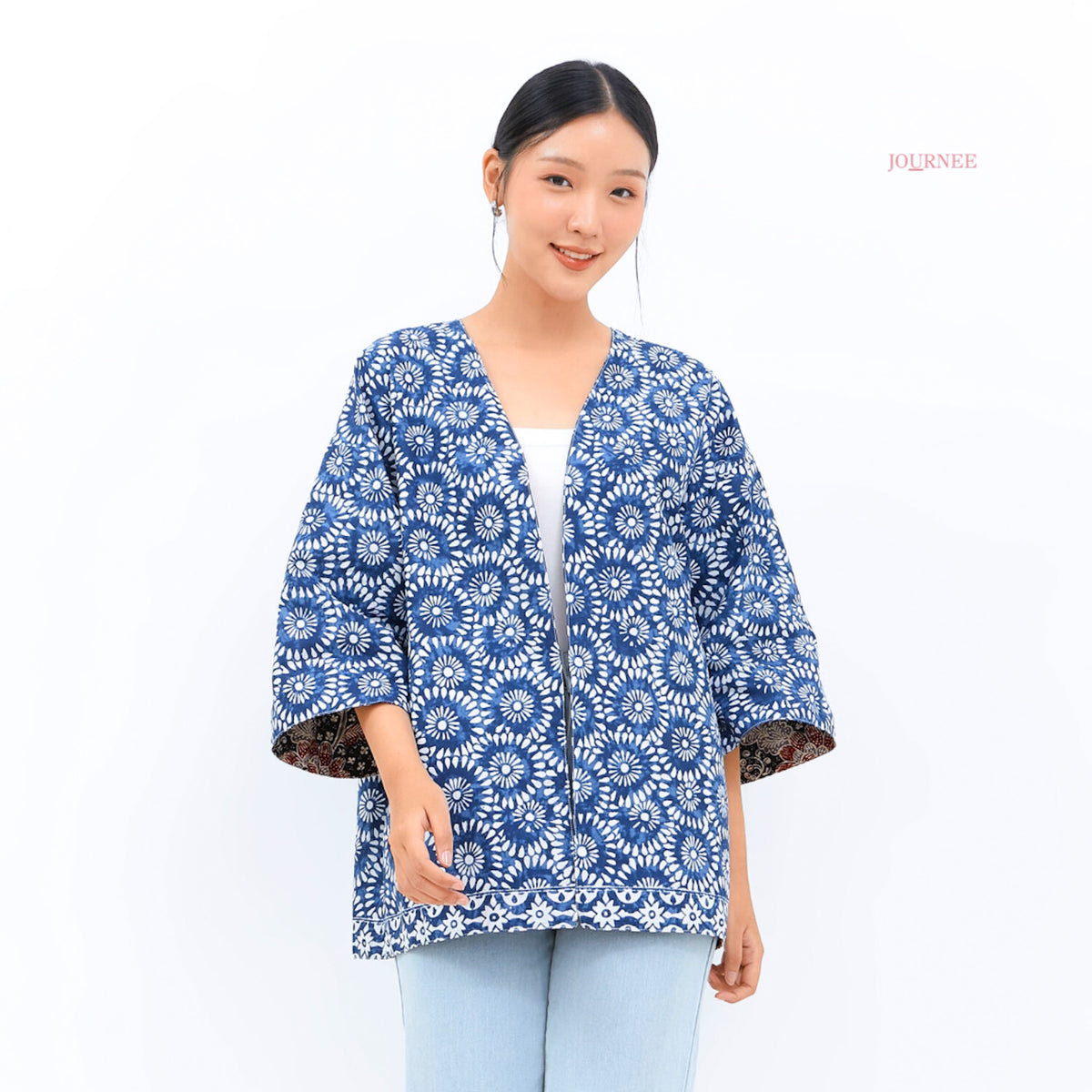 Allyna Blue Batik Reversible Outer