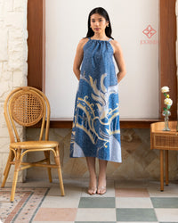 Amarisa Halter Batik Midi Blue