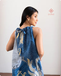 Amarisa Halter Batik Midi Blue