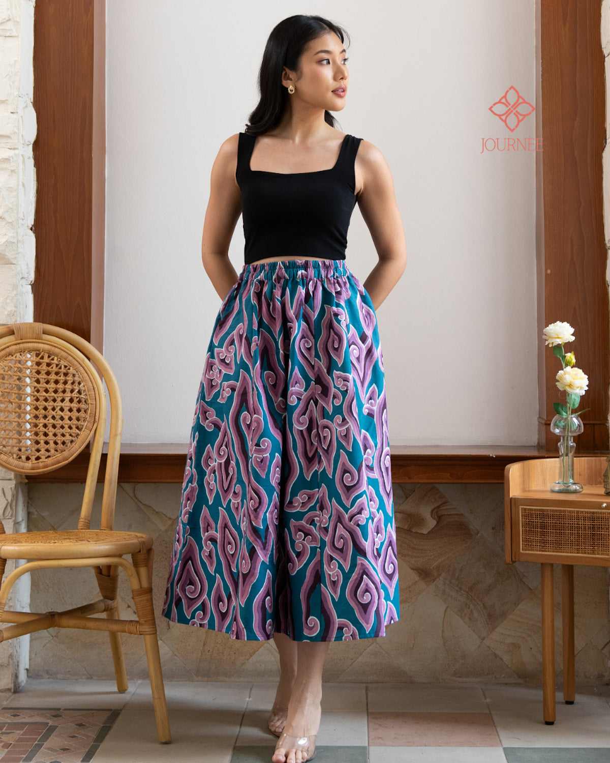 Agenta Midi Cloud Cap Skirt