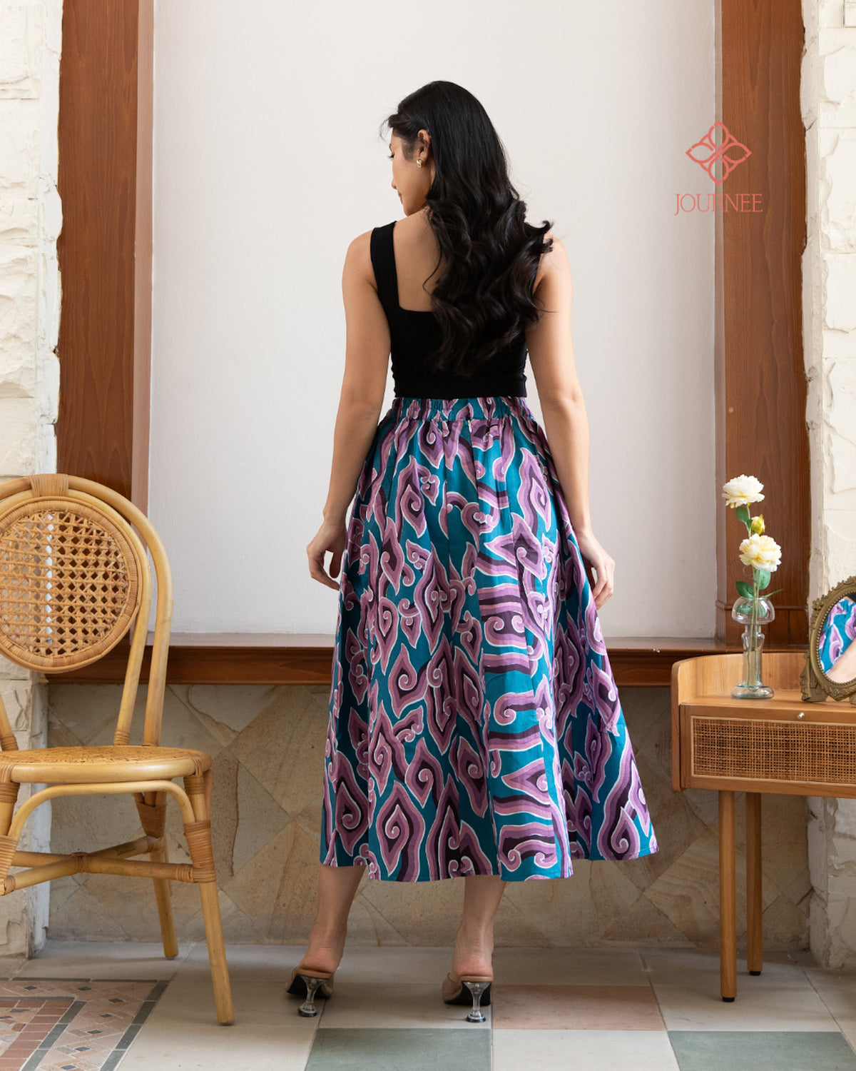 Agenta Midi Cloud Cap Skirt