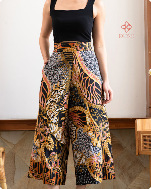 Alana Culottes Batik Dobi Noir