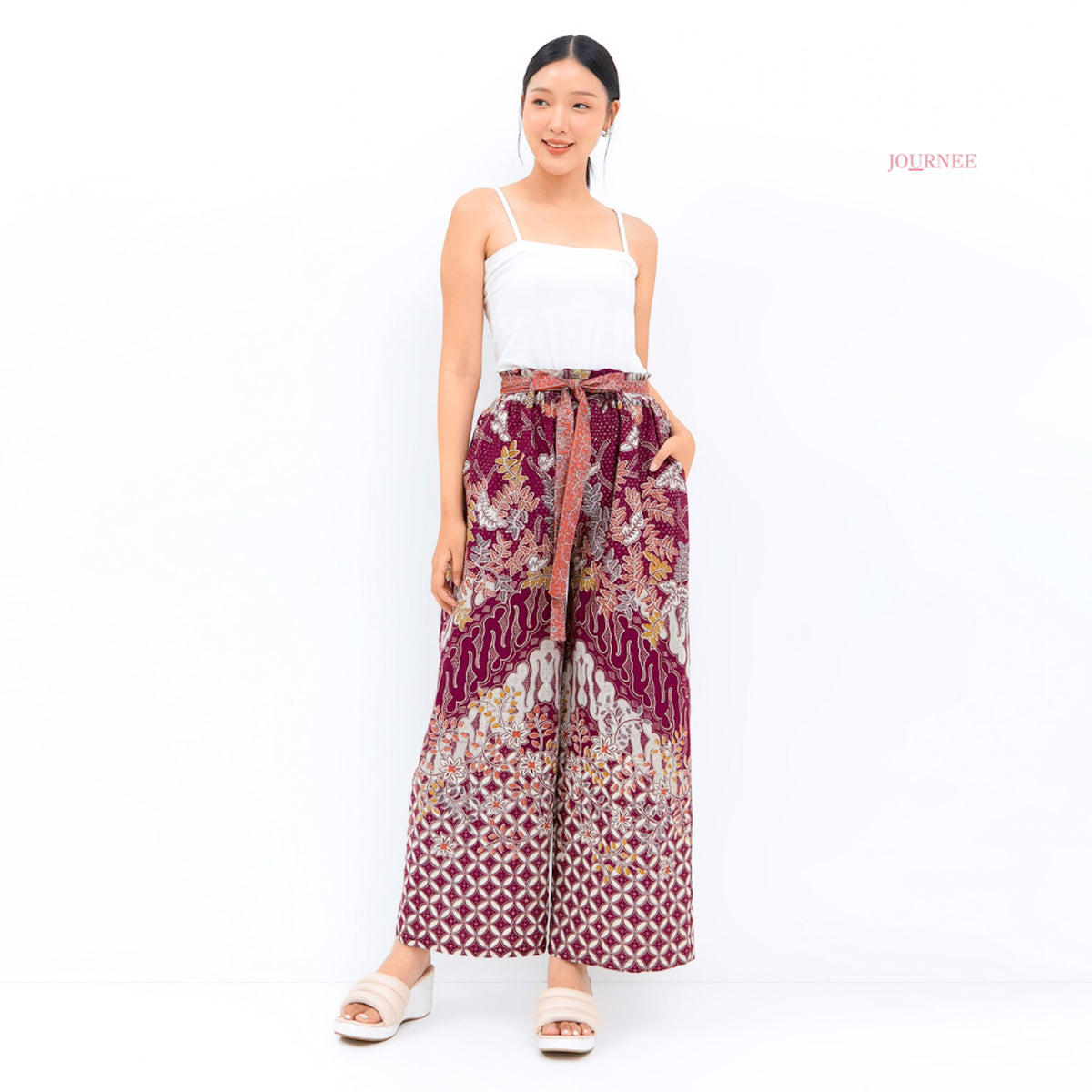 Angie Batik Pants Plum