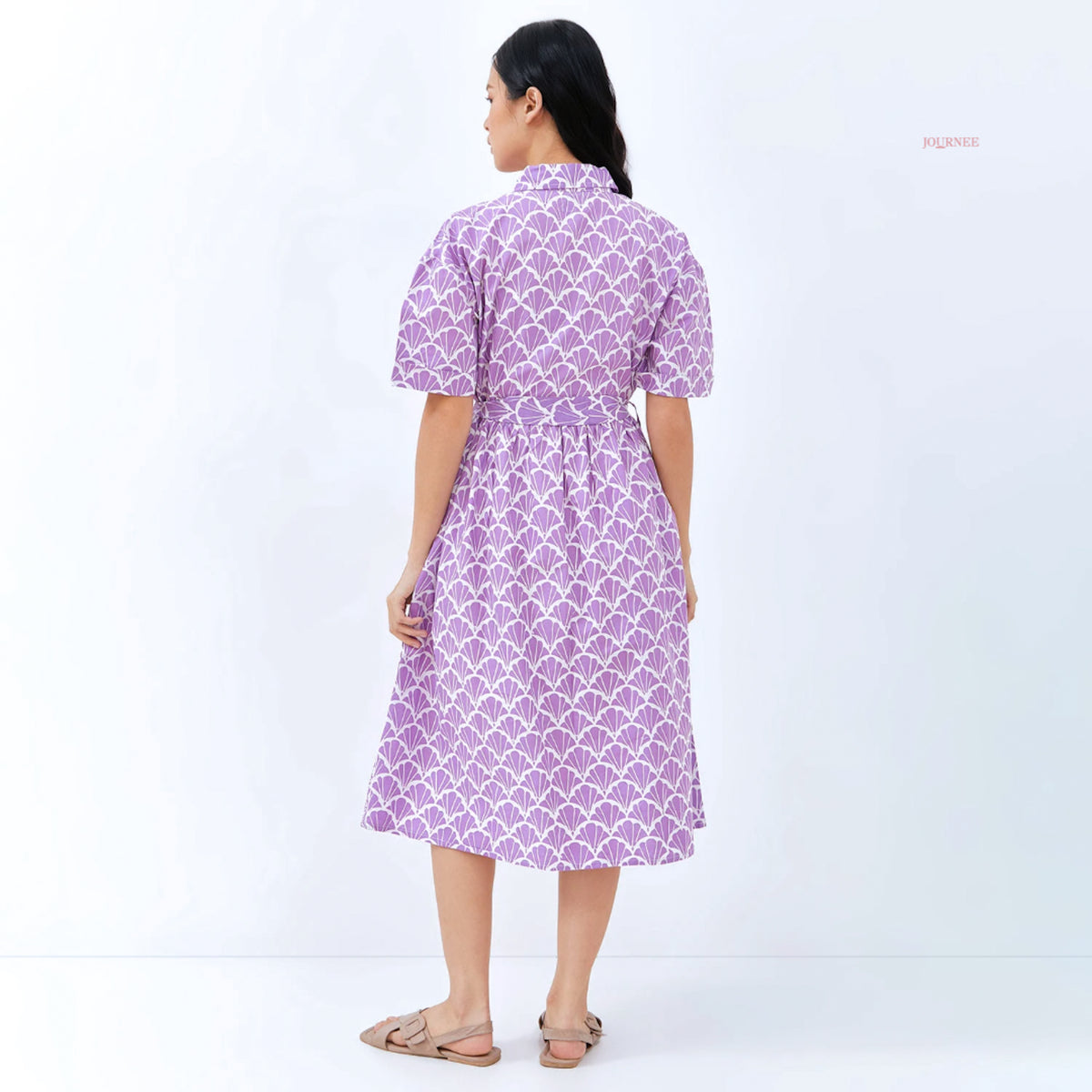Adora Midi Shirt Batik Sisik Cap Celeste