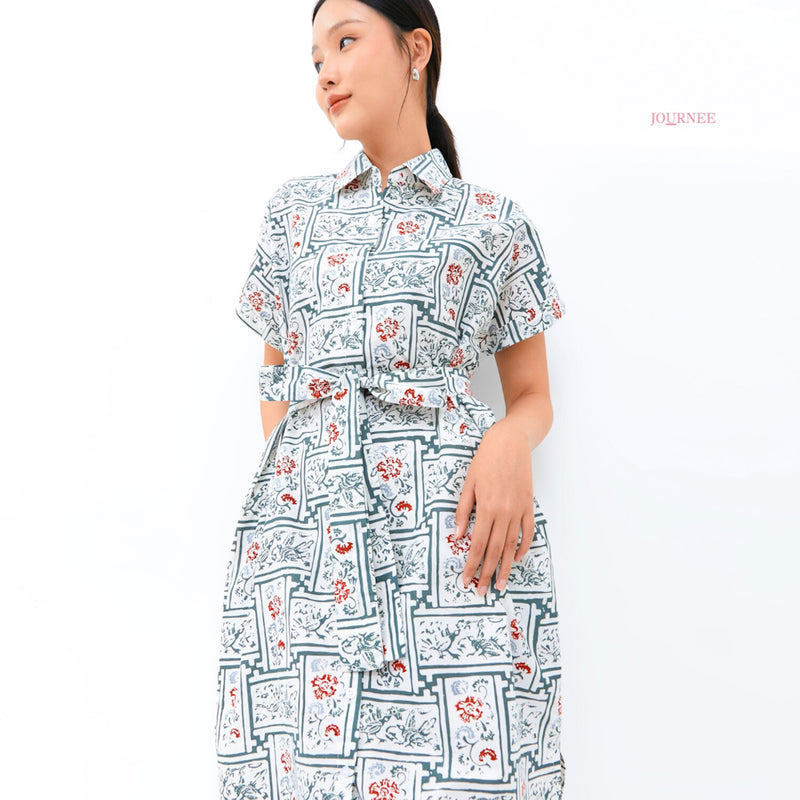 Aina Batik Cap Shirt Dress Light summer