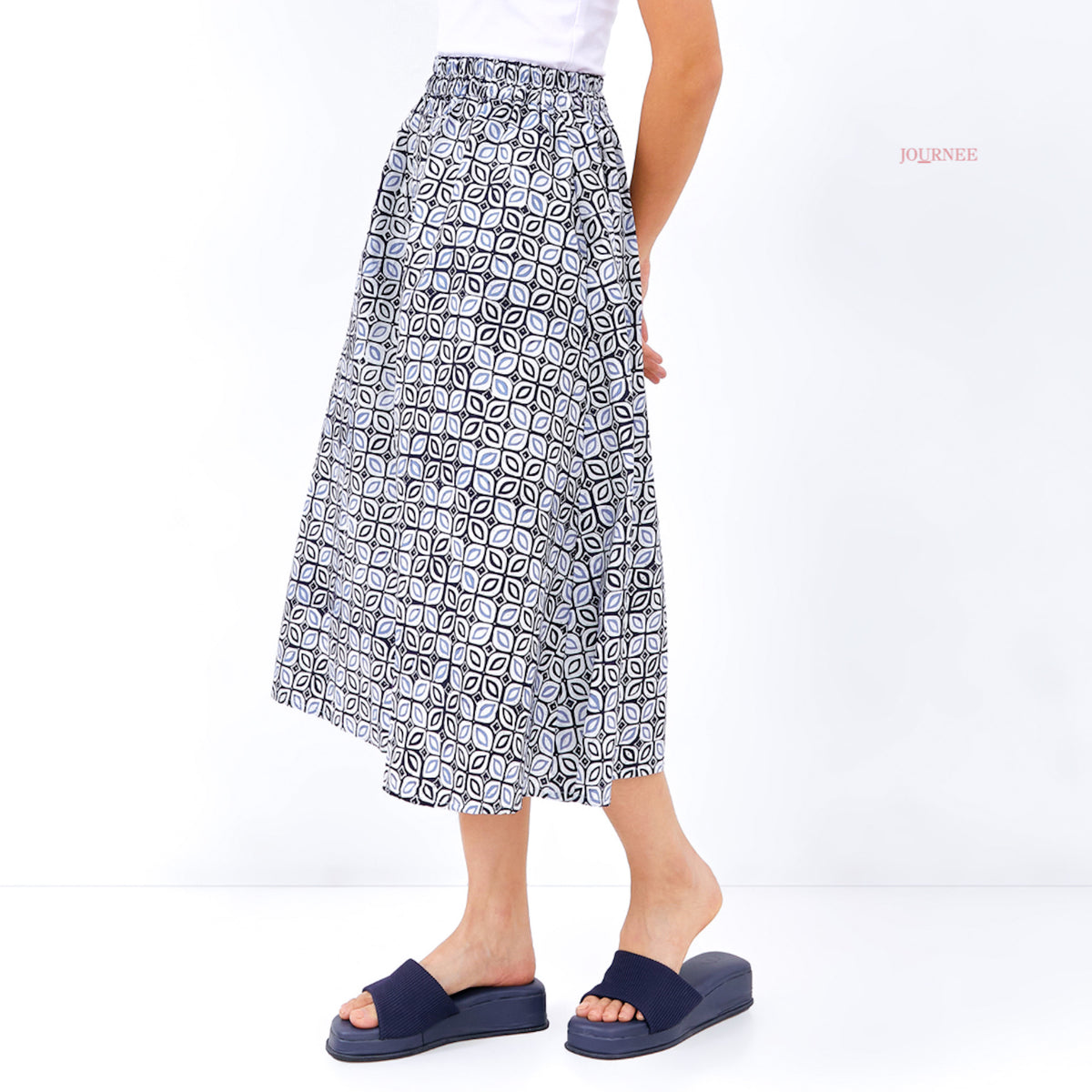 Adelya Batik Cap Skirt Blue