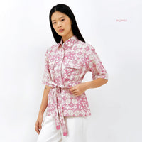 Aylee Batik Cap Utility Top /Outer Pink