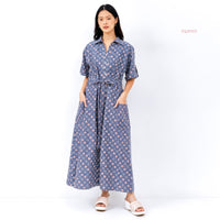 Azara Batik Cap  Maxi Shirt Dress Tenrum