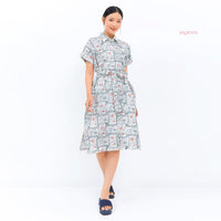 Aina Batik Cap Shirt Dress Light summer