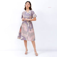 Alilya Fold Dress Batik Lilac Dream