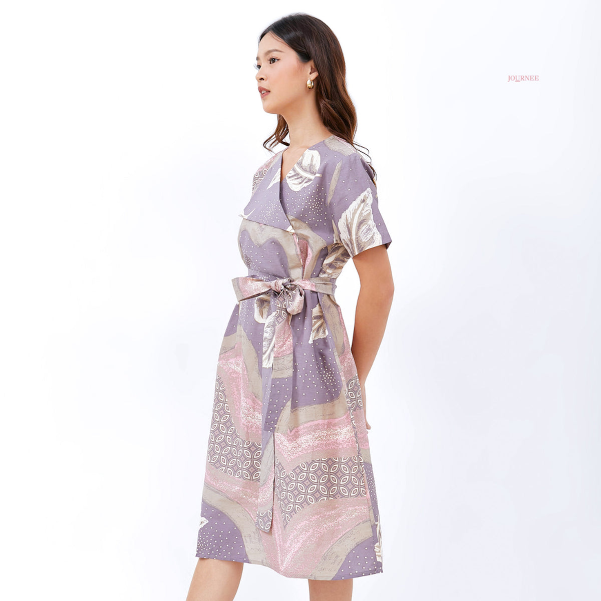 Alilya Fold Dress Batik Lilac Dream