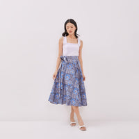 Angeline Batik Cap Wrap Skirt Blue/Blue