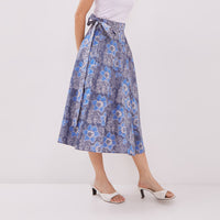 Angeline Batik Cap Wrap Skirt Blue/Blue