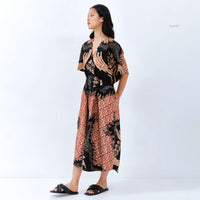 Ayria Batik Midi Dress Cherry