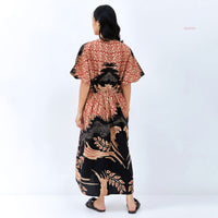 Ayria Batik Midi Dress Cherry