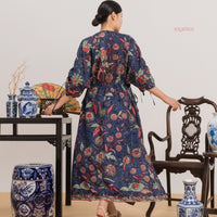 Afya Maxi Batik Dress Blue