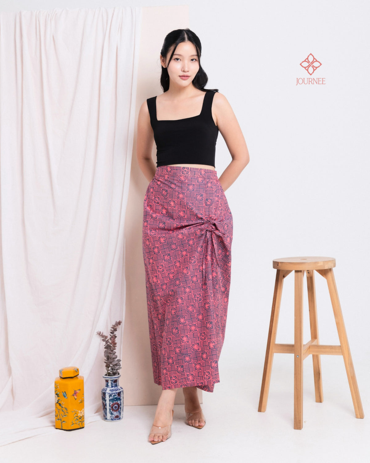 Abina Ruched Skirt Dusty Pink