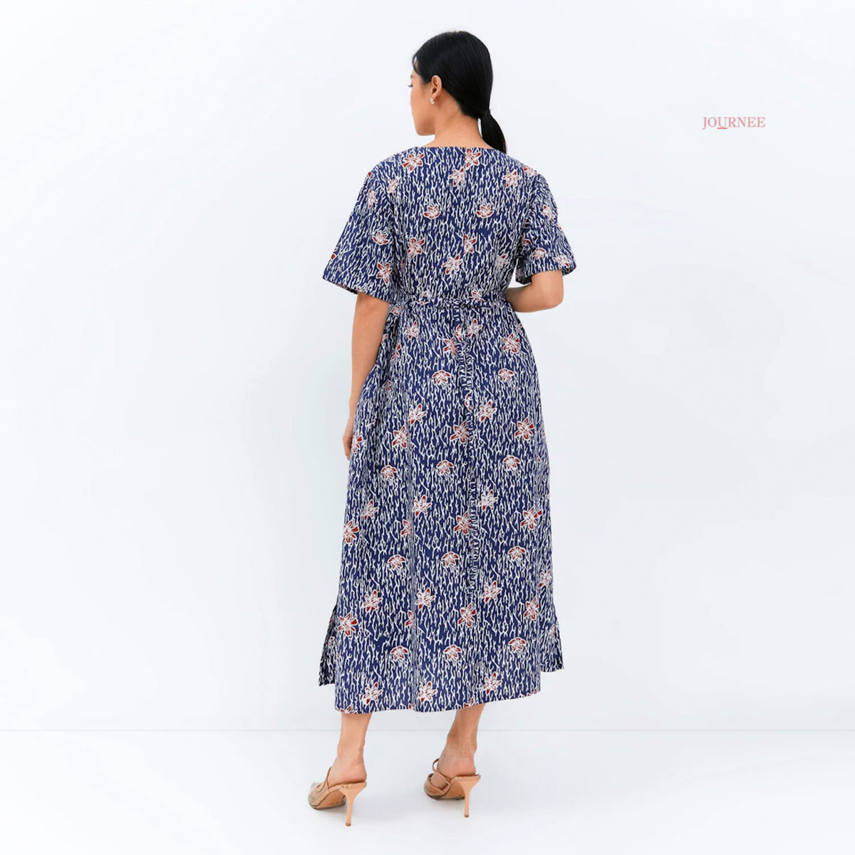 Amany Midi Kaftan Batik Cap Blue