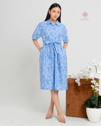 Adora Shirtdress Batik Cap Celeste