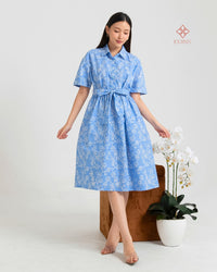 Adora Shirtdress Batik Cap Celeste