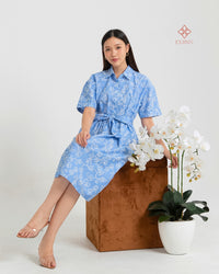 Adora Shirtdress Batik Cap Celeste