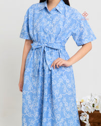 Adora Shirtdress Batik Cap Celeste