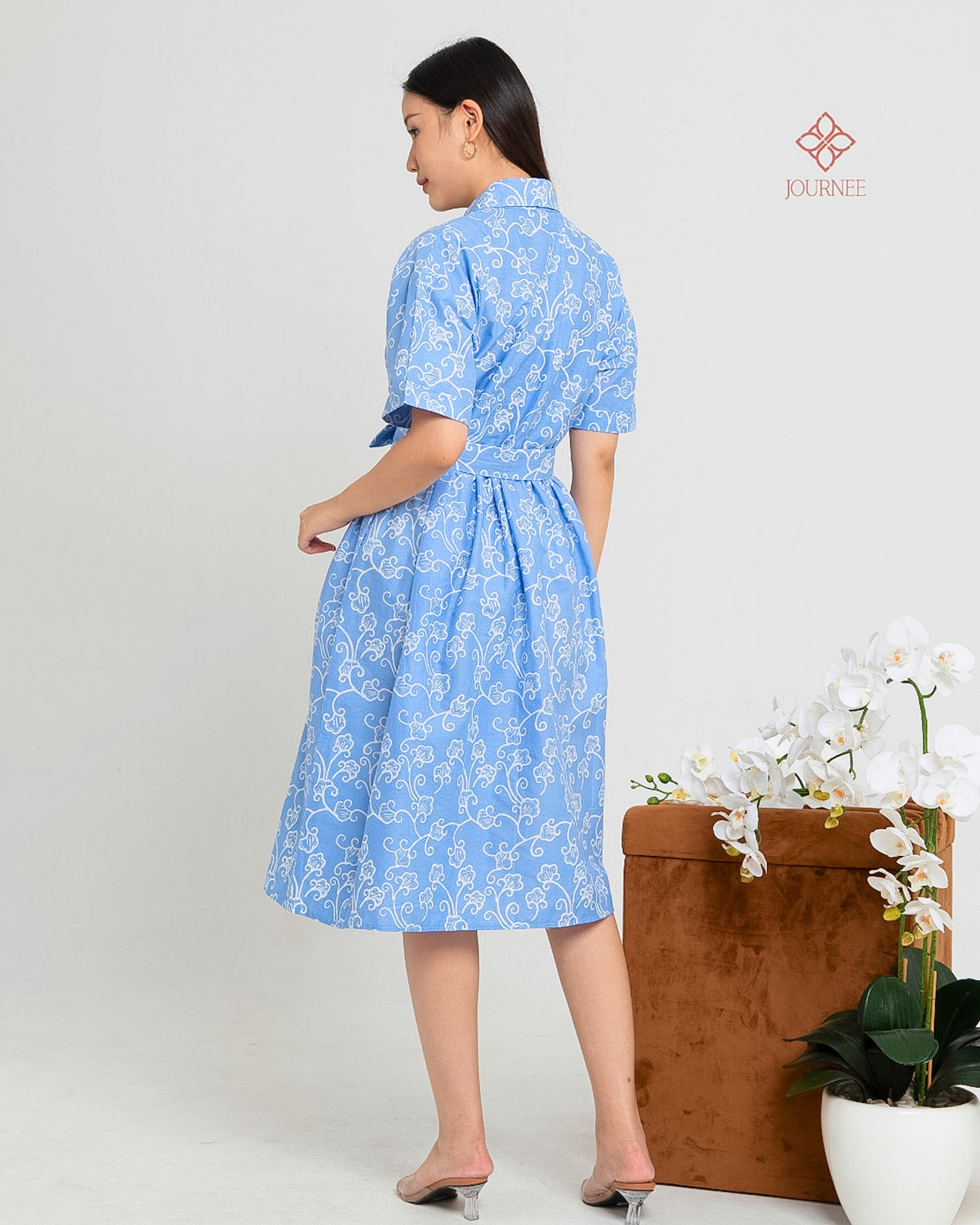 Adora Shirtdress Batik Cap Celeste