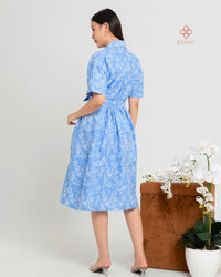 Adora Shirtdress Batik Cap Celeste