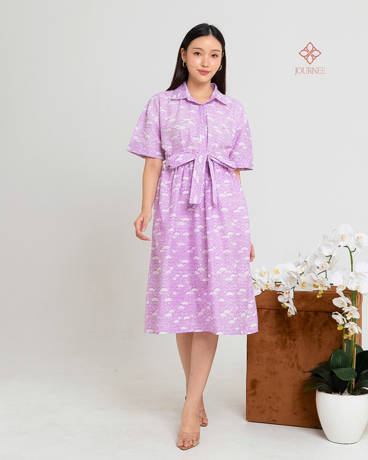 Adora Shirtdress Batik Cap Lilac