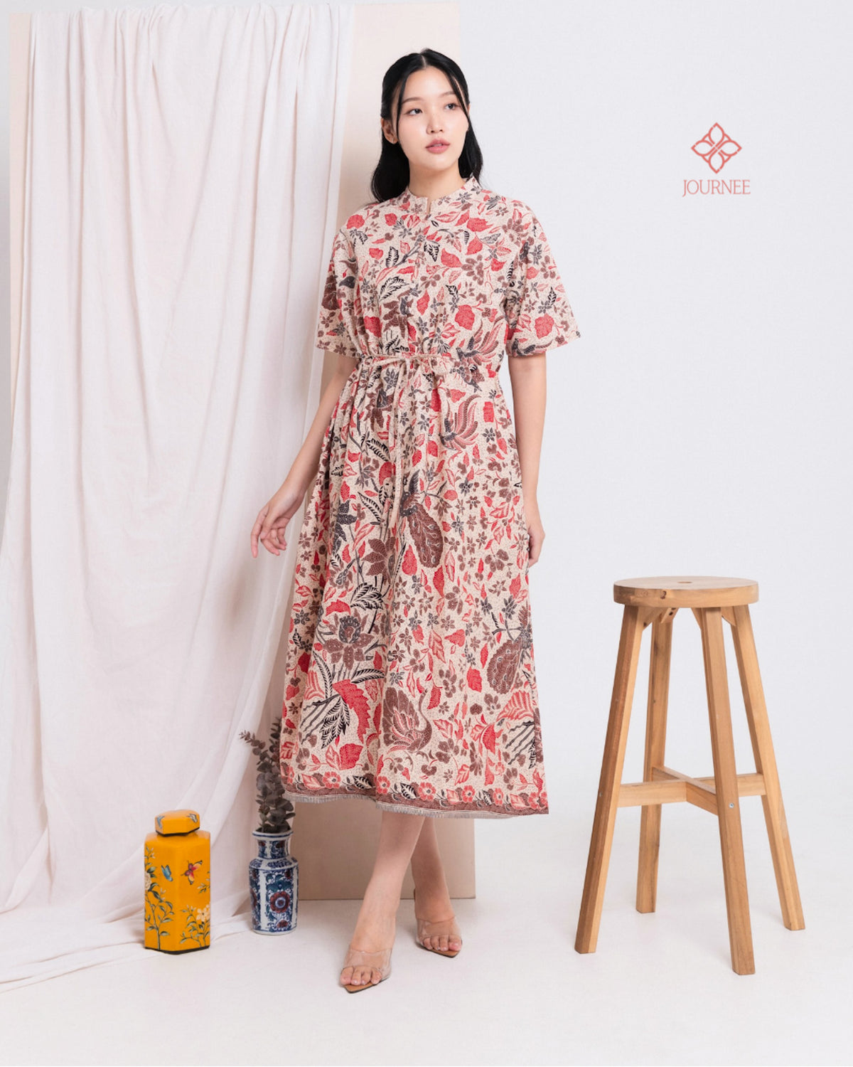 Anetta Midi Mandarin Batik Solar