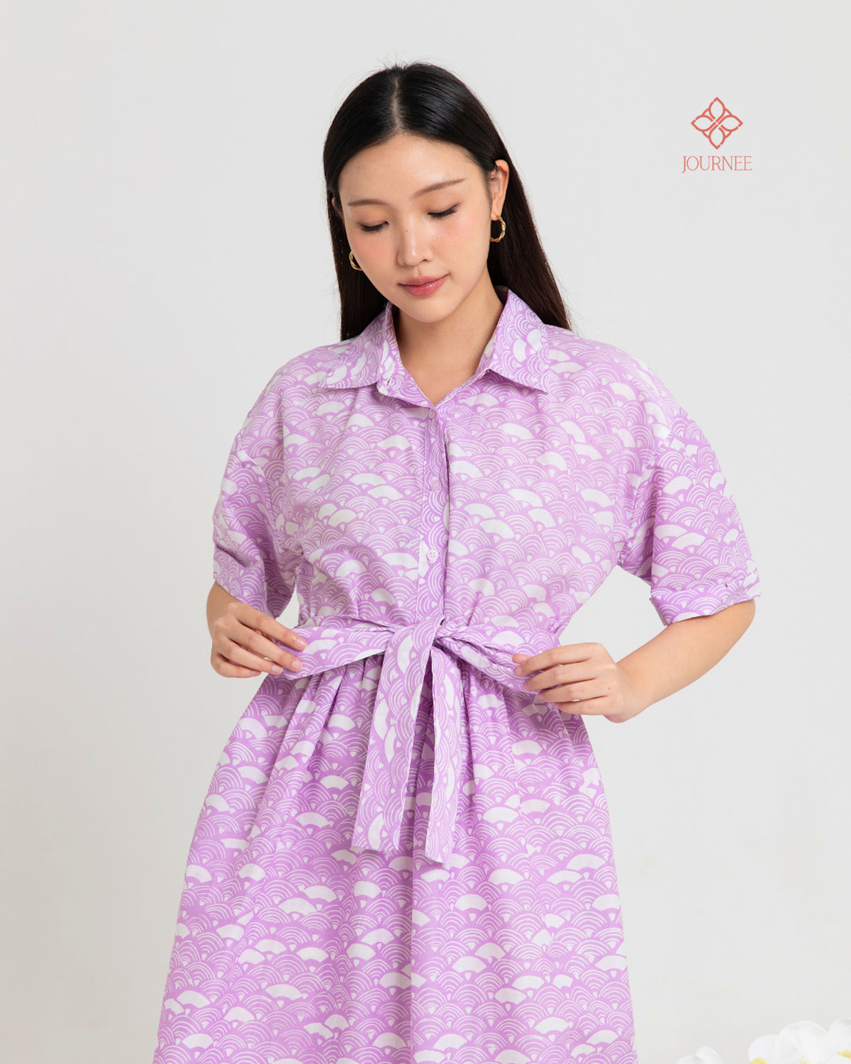 Adora Shirtdress Batik Cap Lilac