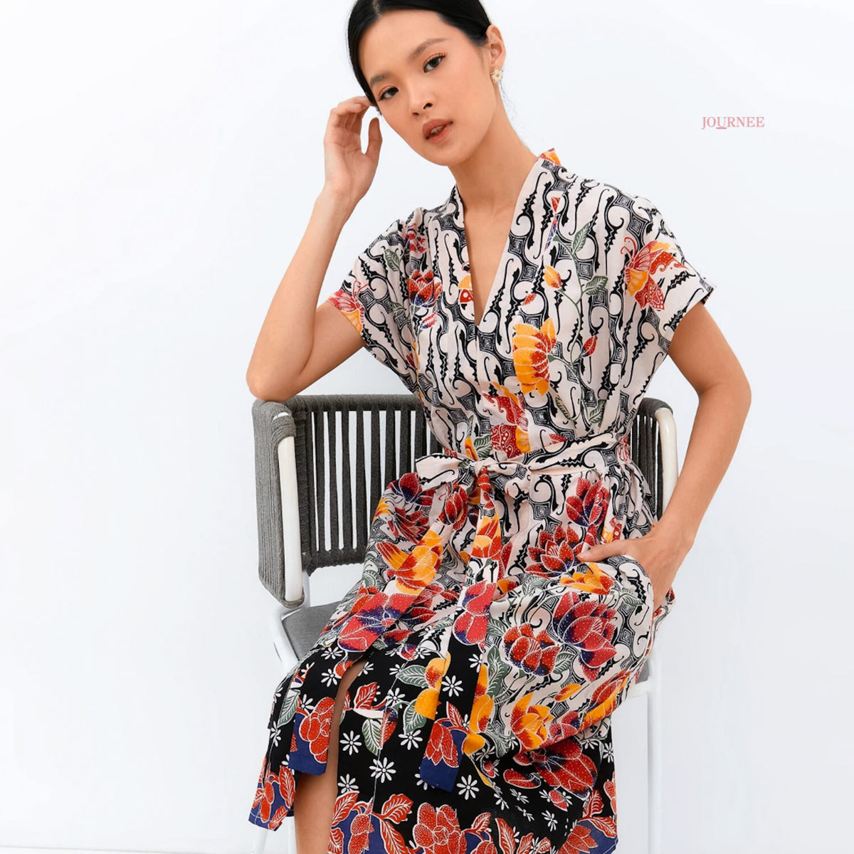 Ainy Signature Batik Dress Noir Kupu