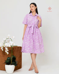 Adora Shirtdress Batik Cap Lilac