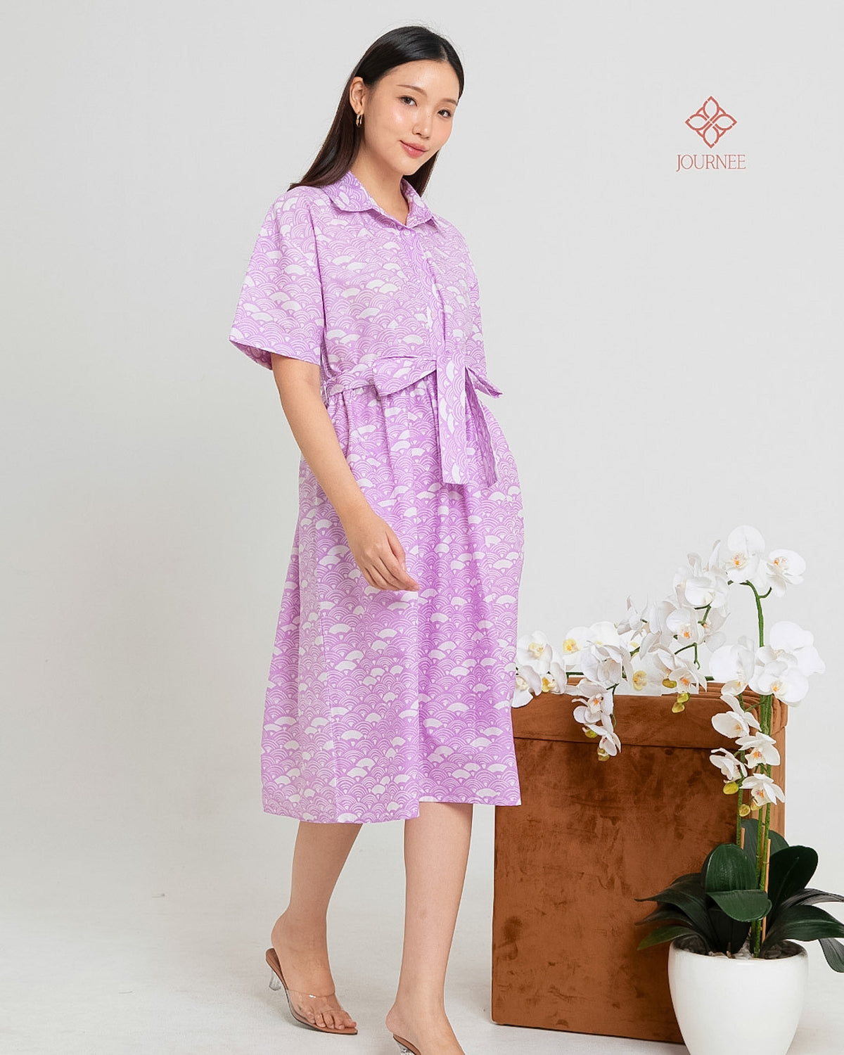 Adora Shirtdress Batik Cap Lilac