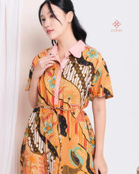 Akina Scallop Batik Dress Ciel