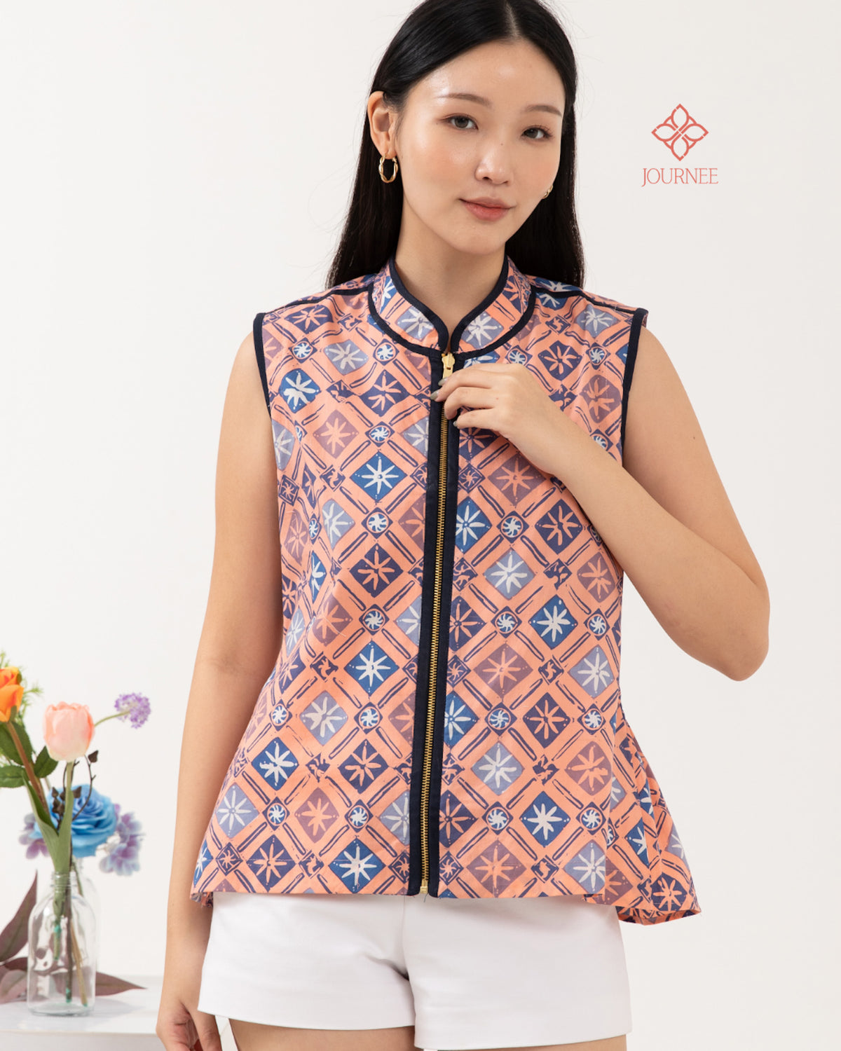 Akeri Batik Vest Top Blush