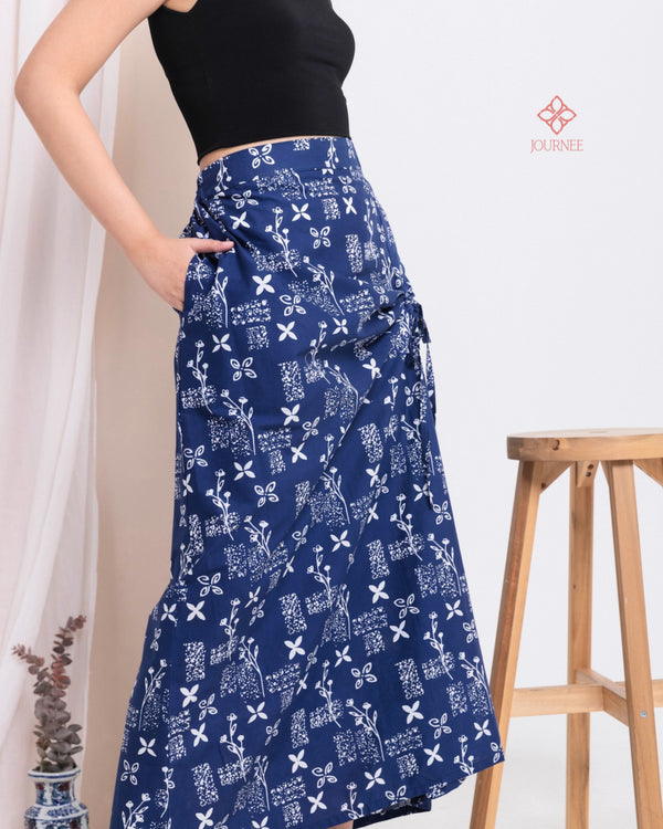 Abina Ruched Skirt Blue