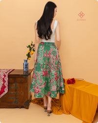 Agenta Midi Semi Tulis Skirt Bambou Phoenix premium