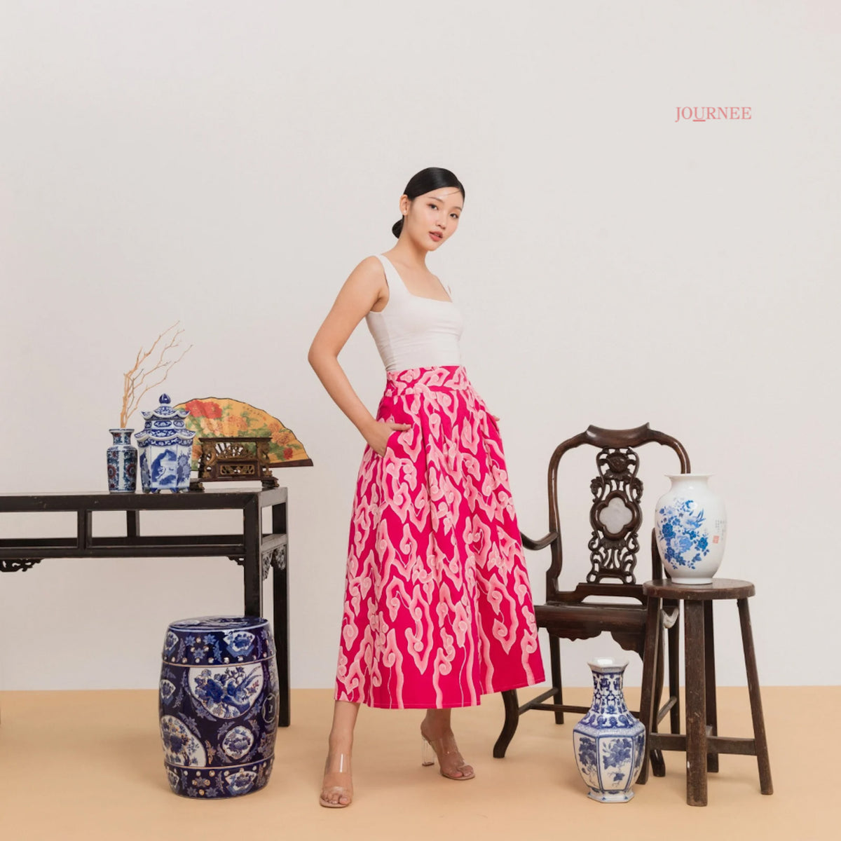 Amai Batik Tulis Skirt Pink Premium