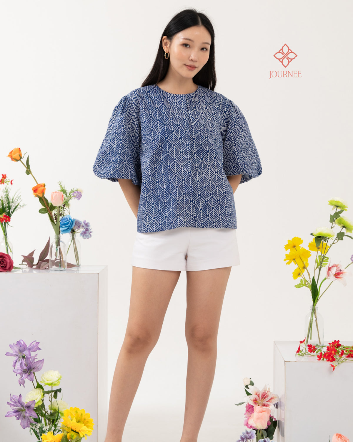 Adila Puff  Top Sapphire Cap