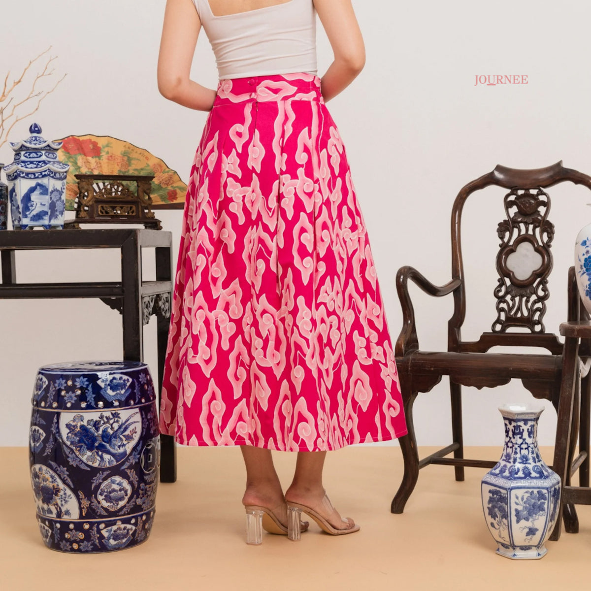 Amai Batik Tulis Skirt Pink Premium