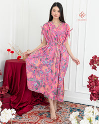 Arucia Batik Ruched Dress Pink Confetti